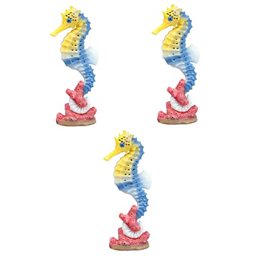 HEMOTON 3St Seepferdchen-Modell-Ornament Spielzeug Modellornament für Meerestiere glowingtoy Glowing Toy Modelle Wohnkultur Dekoration Seepferdchen Figur Haushalt schmücken Statue von HEMOTON