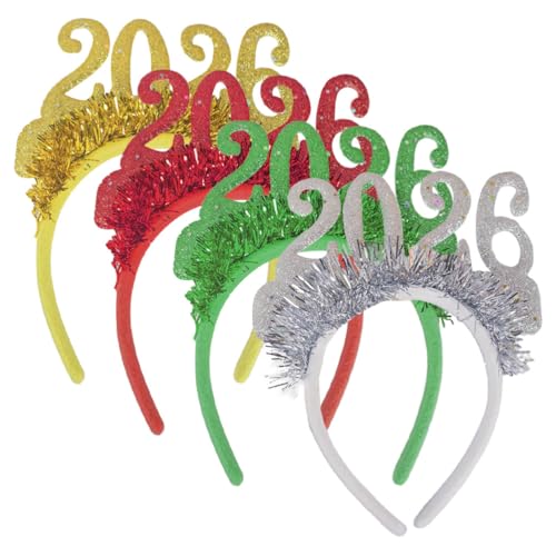 HEMOTON 4 Glitzer-stirnbänder für Frauen Und Mädchen, 2026 Neujahrs-partygeschenke, Urlaubs-accessoires, Haarreifen für Festliche Feiern HEMOTON 4 Glitzer-stirnbänder für Frauen Und Mädchen, 2026 Neujahrs-partygeschenke, Urlaubs-accessoires, Haarreifen für Festliche Feiern von HEMOTON