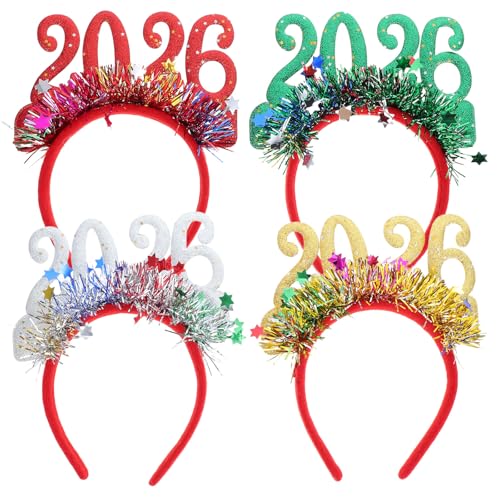 HEMOTON 4 Glitzer-stirnbänder für Frauen Und Mädchen, 2026 Neujahrs-partygeschenke, Urlaubszubehör, Bequeme Haarbänder für Festliche Feiern HEMOTON 4 Glitzer-stirnbänder für Frauen Und Mädchen, 2026 Neujahrs-partygeschenke, Urlaubszubehör, Bequeme Haarbänder für Festliche Feiern von HEMOTON