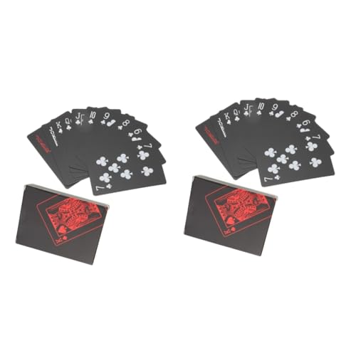 HEMOTON 4 Kisten Pokerkarten lustiges Spiel Plastikkarten für den Tisch Kartenspielen Geschenke Campingzubehör Partyzubehör Tischspiel für den Haushalt Persönlichkeit Schachbrett Spielzeug von HEMOTON