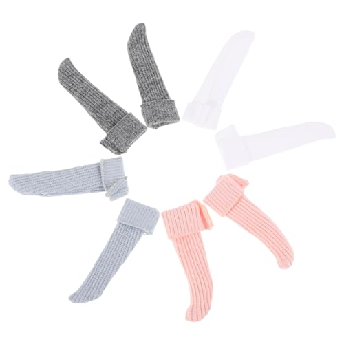 HEMOTON 4 Paar Puppensocken Puppenmode Accessoires Puppenhandschuhe Halloween Socken Puppenherstellung Modeschmuck Für Miniaturschuhe Handhaltesocken Puppenlätzchen Stoff von HEMOTON