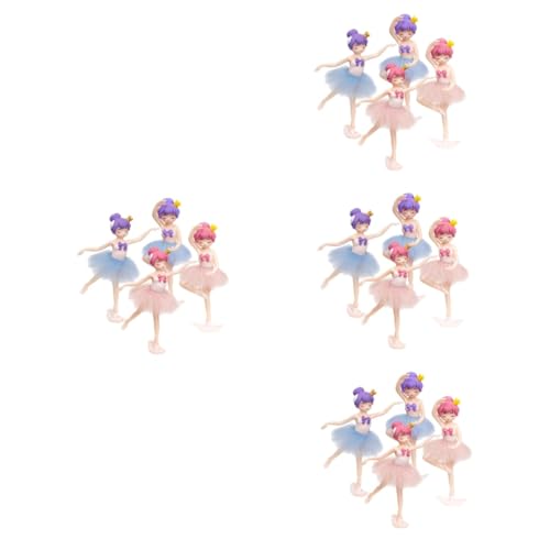 HEMOTON 4 Sätze Ballerina-mädchen Ballett- Ballettpuppe Ballettstatuen Und Figuren Prinzessin Büro Dekoration Office Decoration Tänzerin Figur Mädchenfiguren Pvc 4 Stück * 4 von HEMOTON