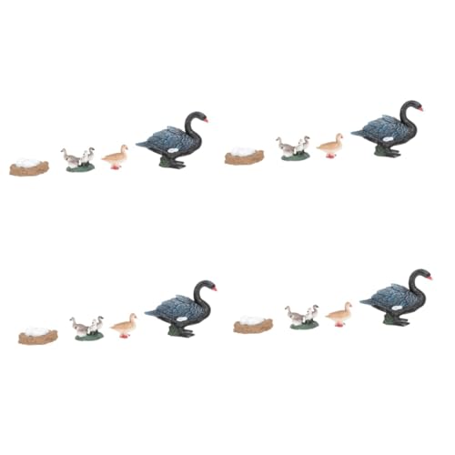 HEMOTON 4 Sätze Cartoon Schwan Spielzeug Gänsewachstumsmodelle Gänsespielzeug Für Kinder Schwan-lebenszyklus-Figuren Kognitives Gans-Modell Kleine Tiere Kleinkind Kinderwagen Plastik von HEMOTON