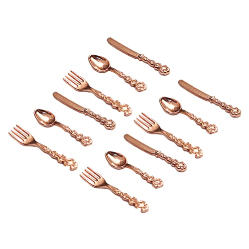HEMOTON 4 Sätze Mini-Western-Geschirr für kinderspielzeug hühner tischdeko esstisch Mini-Geschirrdekoration Heimdekoration Legierung Rose Gold von HEMOTON