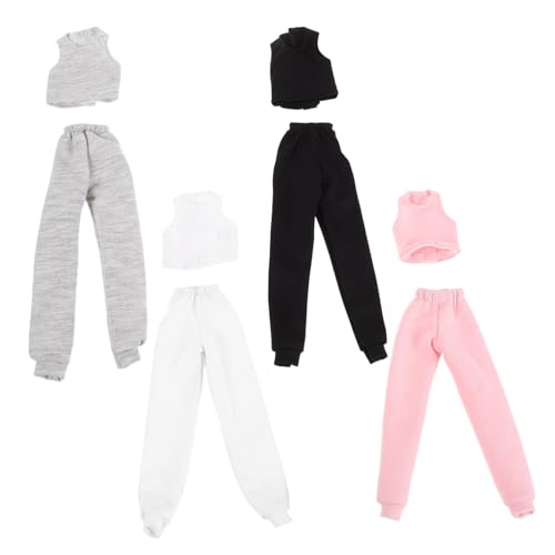 HEMOTON 4 Sätze Sommer Puppenkleidung für Puppen Sportliches Set aus Ärmellosen Tops und Hosen Weiß Rosa und Schwarz Passgenaue Freizeitkleidung für Kreatives Rollenspiel und Vielfältige HEMOTON 4 Sätze Sommer Puppenkleidung für Puppen Sportliches Set aus Ärmellosen Tops und Hosen Weiß Rosa und Schwarz Passgenaue Freizeitkleidung für Kreatives Rollenspiel und Vielfältige von HEMOTON