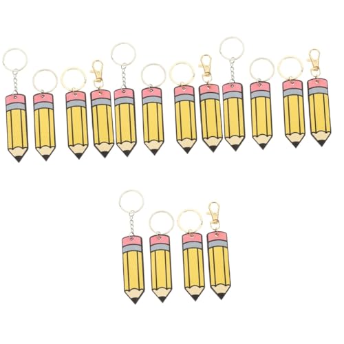 HEMOTON 4 Sätze Teiliges Holz Schlüsselanhänger Bleistift Design Regenbogen Schlüsselketten Für Lehrer Taschenanhänger Dekoration Für Schlüssel Handtaschen Und Rucksäcke 4 Stück * 4 von HEMOTON