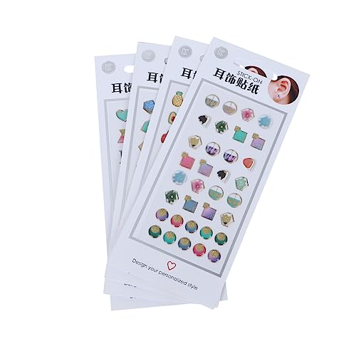 HEMOTON 4 Sets Diamant Ohrring Aufkleber Cartoon Aufkleber Damen Ohrring Aufkleber Für Aufkleber Für Mädchen Ohrringe Für Aufkleber Nagel Aufkleber Ohrringe Für Frauen von HEMOTON