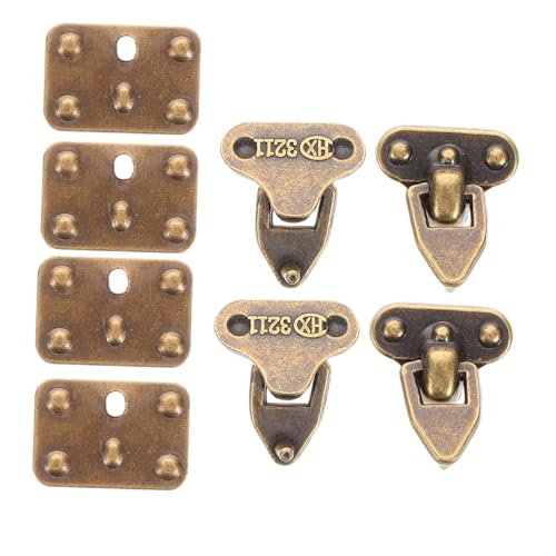 HEMOTON 4 Sets Miniatur-kofferverschlüsse Metallbox-fußverschlüsse Puppenhaus-Hardware-schlösser Für Puppengepäck Hardware Koffer Spielzeug Reiseschmuck-Organizer von HEMOTON