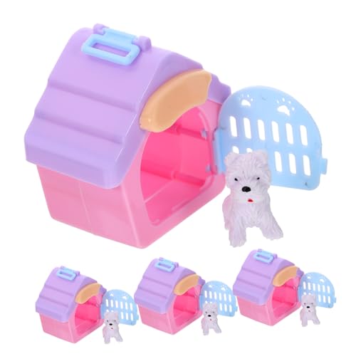 HEMOTON 4 Sets Haustierhütte Dekoratives Hundehaus Welpenhaus Spielzeug Kreative Mini Mini Hausverzierung Kinderbevorzugung Kinderspielzeug Miniaturimitation Mini von HEMOTON
