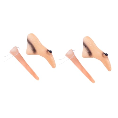 HEMOTON 4 Stck. Hexennasen Teilig Realistische Lange Hexennase und Kräuternase Wiederverwendbare Halloween Kostüm Requisiten Bequemes Tragen Einfache Anwendung für Party und Cosplay von HEMOTON