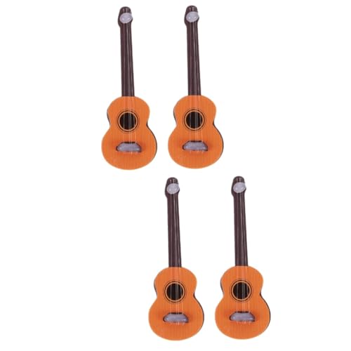 HEMOTON 4 Stck. Mini Gitarren Modell Teilig Realistische Puppenhaus Dekoration Langlebig und Wiederverwendbar Vintage Holzstruktur Detailreiche Miniaturinstrumente für DIY und von HEMOTON