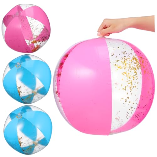 HEMOTON 4 Stück Aufblasbarer Glitzer Strandball Pack Pailletten Wasserbälle Blau Große Luftballons für Sommerpartys und Kinderfeste Leicht und Tragbar für Pool und Strand HEMOTON 4 Stück Aufblasbarer Glitzer Strandball Pack Pailletten Wasserbälle Blau Große Luftballons für Sommerpartys und Kinderfeste Leicht und Tragbar für Pool und Strand von HEMOTON