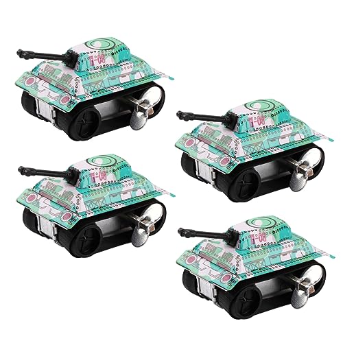 HEMOTON 4 Stück Blech Tank klassisches Spielzeug Mini-Panzer-Spielzeug Kinderspielzeug Spielzeug für Kinder Spielzeuge Haargummis Aufzieh Spielzeug kreatives Aufziehspielzeug Karikatur von HEMOTON