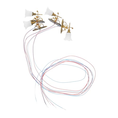 HEMOTON 4 Stück Dekorative Lampe Aus Moos Miniatur Realistisch Landschaft Im Freien Klein Dekoration Drinnen Sandtisch Dekorative Lampe Puppenhaus-arbeitslampen Lampenmodell Abs Golden von HEMOTON