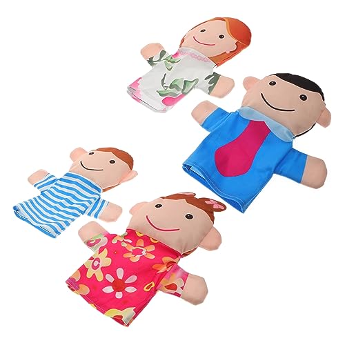 HEMOTON Pädagogisches Handpuppen-Set Für Kleinkinder – 4 Familienpuppen Pädagogisches Kinderspielzeug Handpuppenfamilie Requisiten Für Theateraufführungen Für Jungen Und Mädchen von HEMOTON