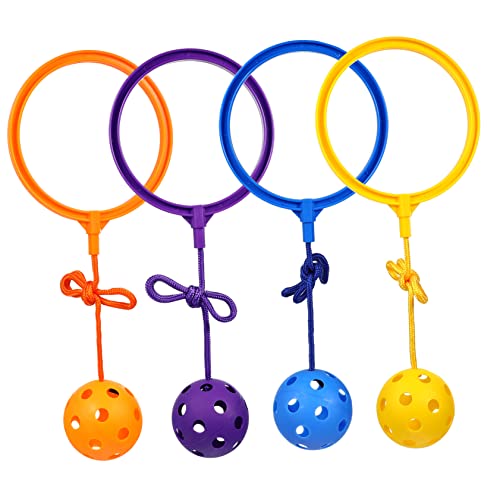 HEMOTON 4 Stück Flummi Spielzeug für Kinder Kinderspielzeug Train Springringe überspringen Sprungball am Knöchel Spielzeuge Springseil Sprungspielzeug Knöchelsprungball Zitrone Knöchelball von HEMOTON