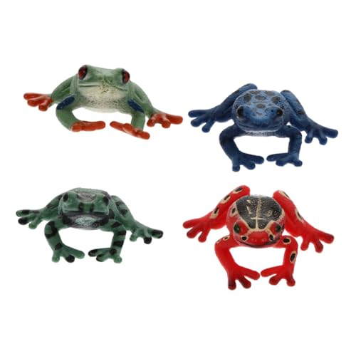 HEMOTON 4 Stück Frosch-Modell bürodeko büro Dekoration deko für den Garten deko Home 3D-Skulptur Figur Spielzeug Modelle gefälschter Frosch künstlicher Frosch Puzzle Statue Kind Plastik von HEMOTON
