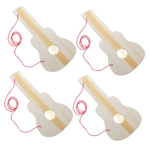 HEMOTON 4-teiliges Gitarren-spielzeugset Für Kinder Gitarrenausschnitte Aus Holz Zum Malen Basteln Projekte Musikinstrument-aktivitäten Für Vorschulkinder von HEMOTON