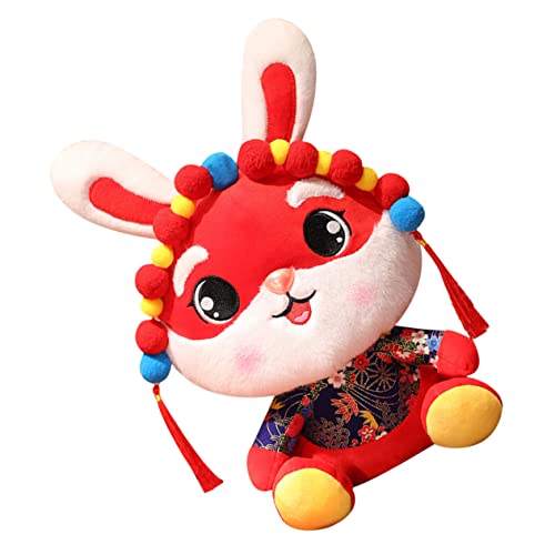HEMOTON 4 Stück Jahr des Kaninchens Plüsch Puppe hasenfigur hasenkuscheltiere Plüschfigur Spielzeug chinesisches Sternzeichen plüschtier Spielzeuge Jahr der Kaninchen-Maskottchen-Puppe von HEMOTON