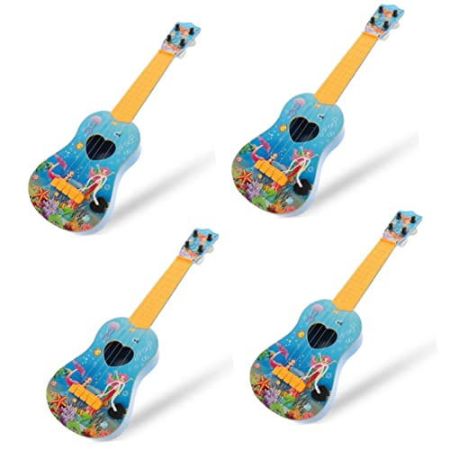 HEMOTON 4 Stück Kinder Gitarre Gitarrenmodell Spielzeug Für Jungen Ukulele Für Kinder Anfänger Spielzeug Für Kleinkinder Mini-Ukulele Akustisch Mädchen Meerjungfrau Geschenk Plastik von HEMOTON