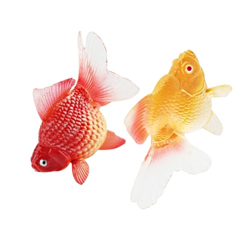 HEMOTON 4 Stück Künstliche Goldfisch Figuren Realistische Fisch Modell Deko für Aquarien und Dekoration für Zuhause und Büro Lernspielzeug von HEMOTON