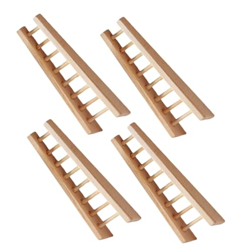 HEMOTON 4 Stück Maßstab Stabile DIY Mini Treppe für Puppenhaus Möbel Tiny House Dekoration Vielseitig Einsetzbar für Garten und Modellbau von HEMOTON