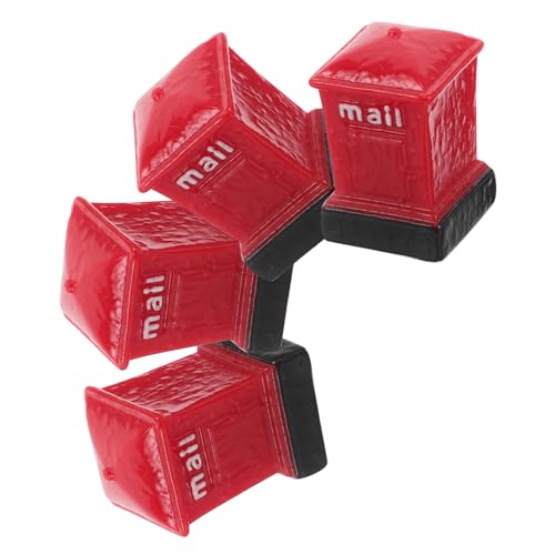 HEMOTON 4 Stück Miniatur-Box-Ornament Mini-briefkasten Aus Kunstharz Für Puppenhaus-gartendekoration Miniatur-briefkasten- Perfekt Für Das Home Office von HEMOTON