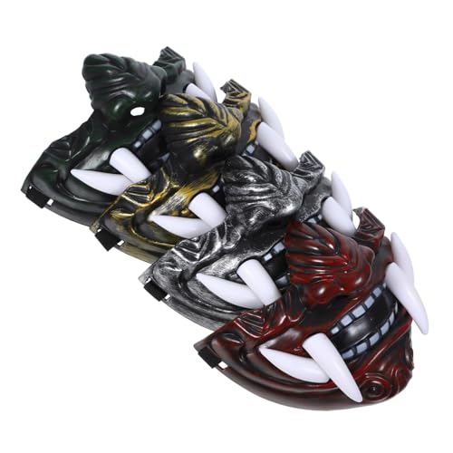 HEMOTON 4 Stück Monstermaske mit Party Erwachsene beängstigend gruseliger Horror halloween maske Karnevalsmaske Musikfestival-Maske japanische Maske Requisiten für japanische Dramen Harz von HEMOTON