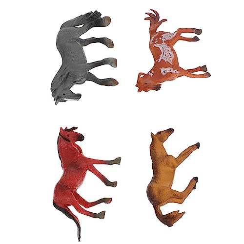 HEMOTON 4 Stück Pferdemodell Pferdespielzeug Pferde Miniatur Pferdestatue spielzeugpferd Horse Toy verschleißfeste Pferdefiguren Kinderzubehör Plastik von HEMOTON