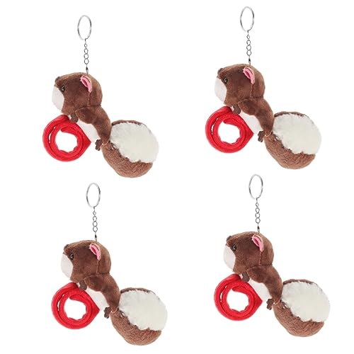 HEMOTON 4 Stück Pop-Kreis-Armband Spielzeug spaß Kinderhandgelenkleinen für Kleinkinder Kinderarmbänder Plüschtier Geschenke kawaii Schlüsselanhänger Tier-Slap- Hochzeit Eichhörnchen von HEMOTON