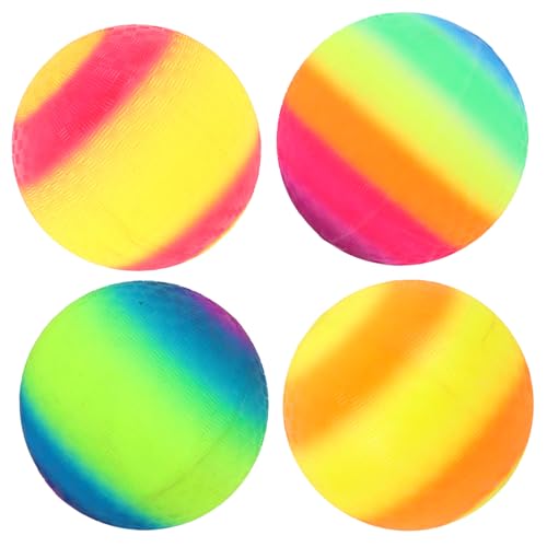 HEMOTON 4 Stück Regenbogen-pat-Ball Ballspielzeug Für Sprungball Für Zu Hause Bälle Im Freien Kickbälle Für Spielplatzbälle Bälle Für Spielplatz Streichelball von HEMOTON