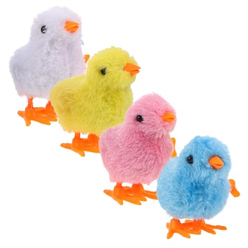 HEMOTON 4 Stück Simulation Küken Quietschendes Huhn Kleinkind Springspielzeug Realistisches Huhn Interaktives Plüschtier Huhn Hühnerschleife Spiel Requisite Eierlegendes Hühnerspielzeug von HEMOTON