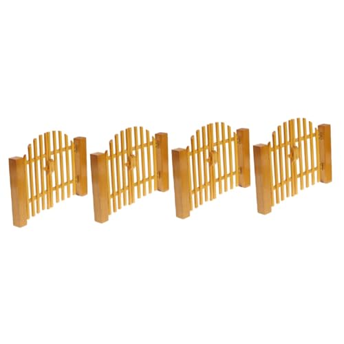 HEMOTON 4 Stück Simulationsornamente aus Holztüren Feentüren aus Holz Miniatur Zaun tortendeko Einschulung Modelle Minitür Türmodell empfindlich schmücken Lieferungen Zubehör Möbel hölzern von HEMOTON
