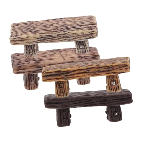 HEMOTON 4 Stück Stuhlverzierungen Szenenzubehör Miniaturornament Mini-hocker-Ornament Miniaturstühle Zum Basteln Mini-stühle Mini-hocker-Modell Miniatur Hocker Miniatur-parkbank Harz von HEMOTON
