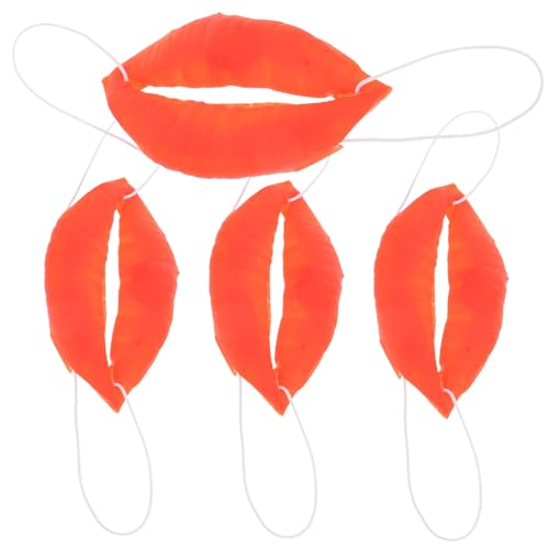 HEMOTON 4 Stück Teiliges Halloween Dekor mit Lustigen Roten Lippen Stabile Wurst Mund Requisiten für Fasching Karneval Maskerade und Partyspaß HEMOTON 4 Stück Teiliges Halloween Dekor mit Lustigen Roten Lippen Stabile Wurst Mund Requisiten für Fasching Karneval Maskerade und Partyspaß von HEMOTON