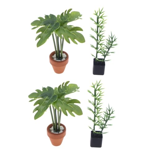 HEMOTON 4 Stück Teiliges Miniatur-Pflanzen Puppenhaus Realistische Künstliche Bonsai Monstera und Bambus Detailgetreue Grüne Dekoration für Wohnzimmer Schlafzimmer DIY-mikrolandschaften HEMOTON 4 Stück Teiliges Miniatur-Pflanzen Puppenhaus Realistische Künstliche Bonsai Monstera und Bambus Detailgetreue Grüne Dekoration für Wohnzimmer Schlafzimmer DIY-mikrolandschaften von HEMOTON