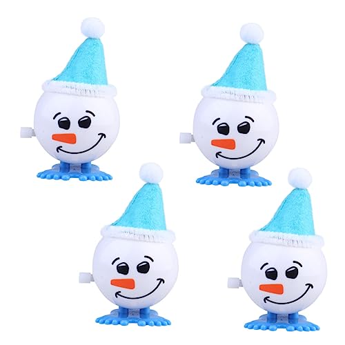 HEMOTON 4 Stück Teiliges Weihnachtsaufziehspielzeug Blau Batteriefreier Laufender Schneemann Kindersicheres Plastikspielzeug für Kindergeburtstag und Weihnachtsfeier Spaßige Deko und von HEMOTON
