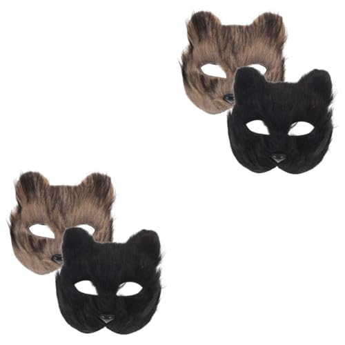 HEMOTON 4 Stück Tierische Maske Kleidung Kostümpartyzubehör Halloween-maske Party-horror-maske Japanische Maske Kostümzubehör Partymaske Abschlussball Männer Und Frauen Partybedarf Plastik von HEMOTON