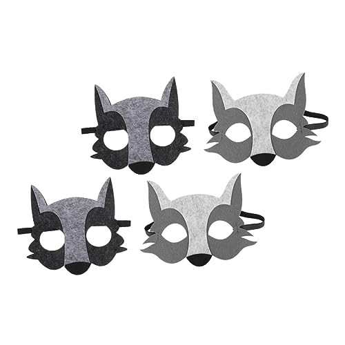 HEMOTON 4 Stück Werwolf-masken Halloween-dämonenmasken Einzigartige Maske Realistische Wolfskopfmasken Anime-masken Halloween-kostümmaske Geburtstagsparty Liefert Kind Scheinen Filzstoff von HEMOTON