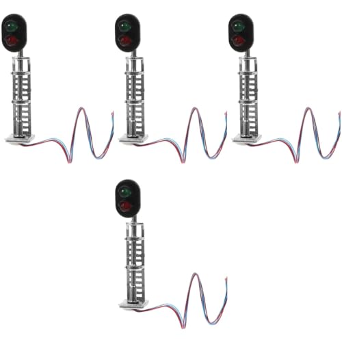 HEMOTON 4 Stück Modellbahn Lichter Spielzeug Für Kinder Miniaturen Landschaftssignal Sandtisch-zubehör Simulationssignalverzierung Züge Für Kinder Schreibtisch Ampel Metall von HEMOTON