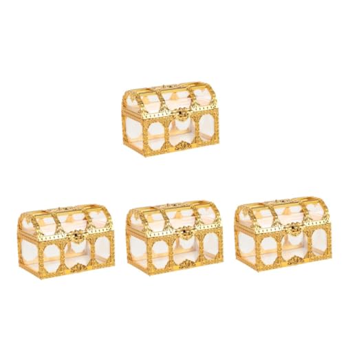 HEMOTON 4 Stücke Boxen Schatz Box Candy Box Kunststoff Goldene HEMOTON 4 Stücke Boxen Schatz Box Candy Box Kunststoff Goldene von HEMOTON