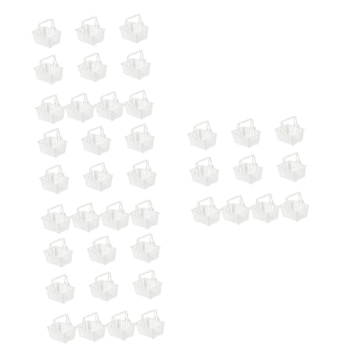 HEMOTON 40 STK Puppen-Einkaufskorb Plastikkorb Korb für Kinder Kidcraft-Spielset Körbe für Kinder Puppenspielsets Kinderkorb Mini-Süßigkeiten-Korb Mini Körbe Lagerung Spielzeugkorb Weiß von HEMOTON