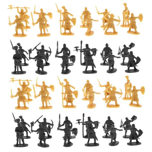 HEMOTON 400 Stück Miniatur Ritter Soldaten Figuren aus Robustem Kunststoff Detailgetreue Mittelalterliche Krieger Modelle Tragbare Miniatur Armee für Partydekoration von HEMOTON