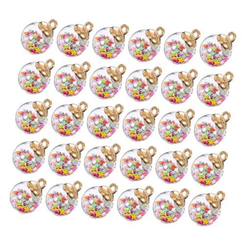 HEMOTON 40St Rave-Accessoires Schmuck Ohrring-Anhänger Schlüsselanhänger-Anhänger Miniatur anhänger spriegel pendant basteln unikal Stern-Pailletten-Kugel-Anhänger Paillettenkugeln Plastik von HEMOTON