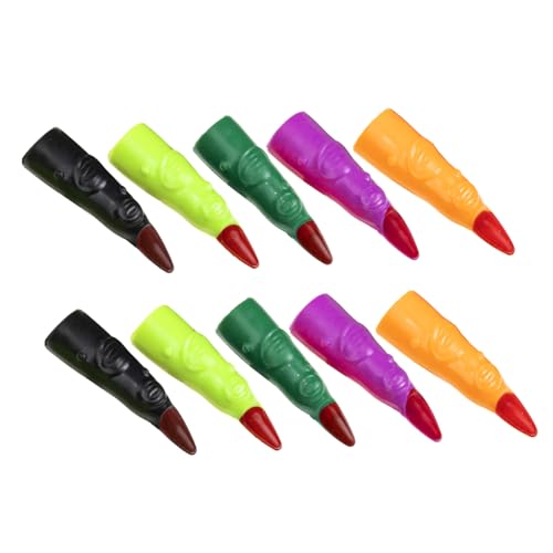 HEMOTON 40st Halloween-nagelset Gefälschte Finger Halloween Falsche Nägel Handwerkliche Augen Fingernägel Augen Selbstklebend Gefälschter Finger Hexenzubehör Mini-hände Plastik von HEMOTON