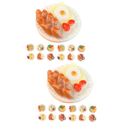 HEMOTON 48 STK Simuliertes Lebensmittelspielzeug Mini- -küchenzubehör Miniatur-lebensmittelspielzeug Essensspiel Im Miniaturformat Mini Spiel Essen Harz Handyhülle Kühlschrankmagnet von HEMOTON