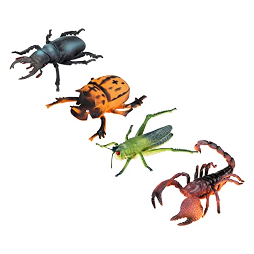 HEMOTON 4er-Packung Insektenmodell Pädagogisches Kinderspielzeug Tiermodell Lehrstütze Realistisches Simulation Tiermodell Wildtiermodell Bildungsspielzeug Figur PVC von HEMOTON