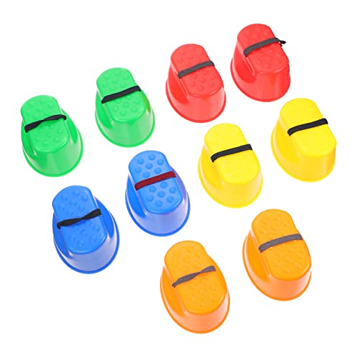 HEMOTON 5 Paar Stelzenschuhe Frosch Balance Spiel Wackelbrett Kleinkind Stepper Gehbecher Outdoor Stelzen Eimer Kleinkind Balance Board Lernspielzeug Outdoor Kunststoff von HEMOTON