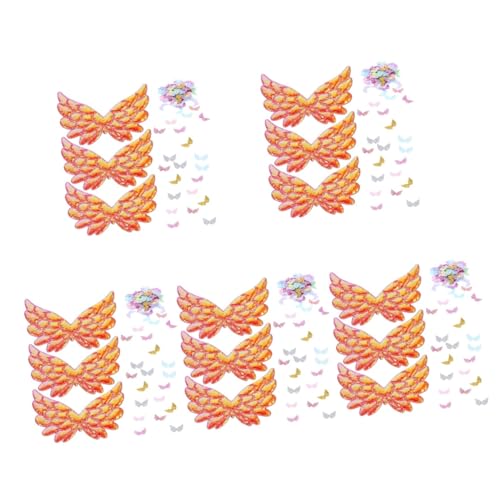 HEMOTON 5 Sätze Bastelzeug Geschenkidee Kleidungsdekoration Kostümdekoration Engelsstatue Grabschmuck Haarklemmen Engelsflügel Für Zu Hause Deko-kostüm Für Zu Hause Polyester 100 Stück * 5 von HEMOTON