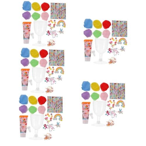 HEMOTON 5 Sätze Kreative Handarbeit Bausatz Werkzeug Kinderspielzeug Eisbecher Kinderhandwerk Handgefertigtes Tonmaterial Ton-kit Für DIY Materialpaket Sich Warm Laufen Eltern-Kind Plastik von HEMOTON